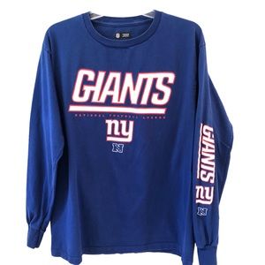 NFL NY Giants Blue Long Sleeve T-Shirt Size Medium